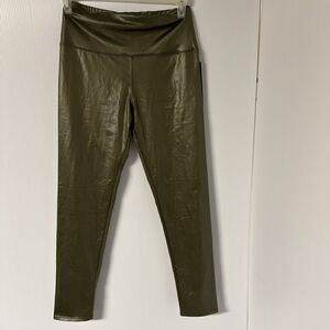 Coated Olive Green Leggings 2X